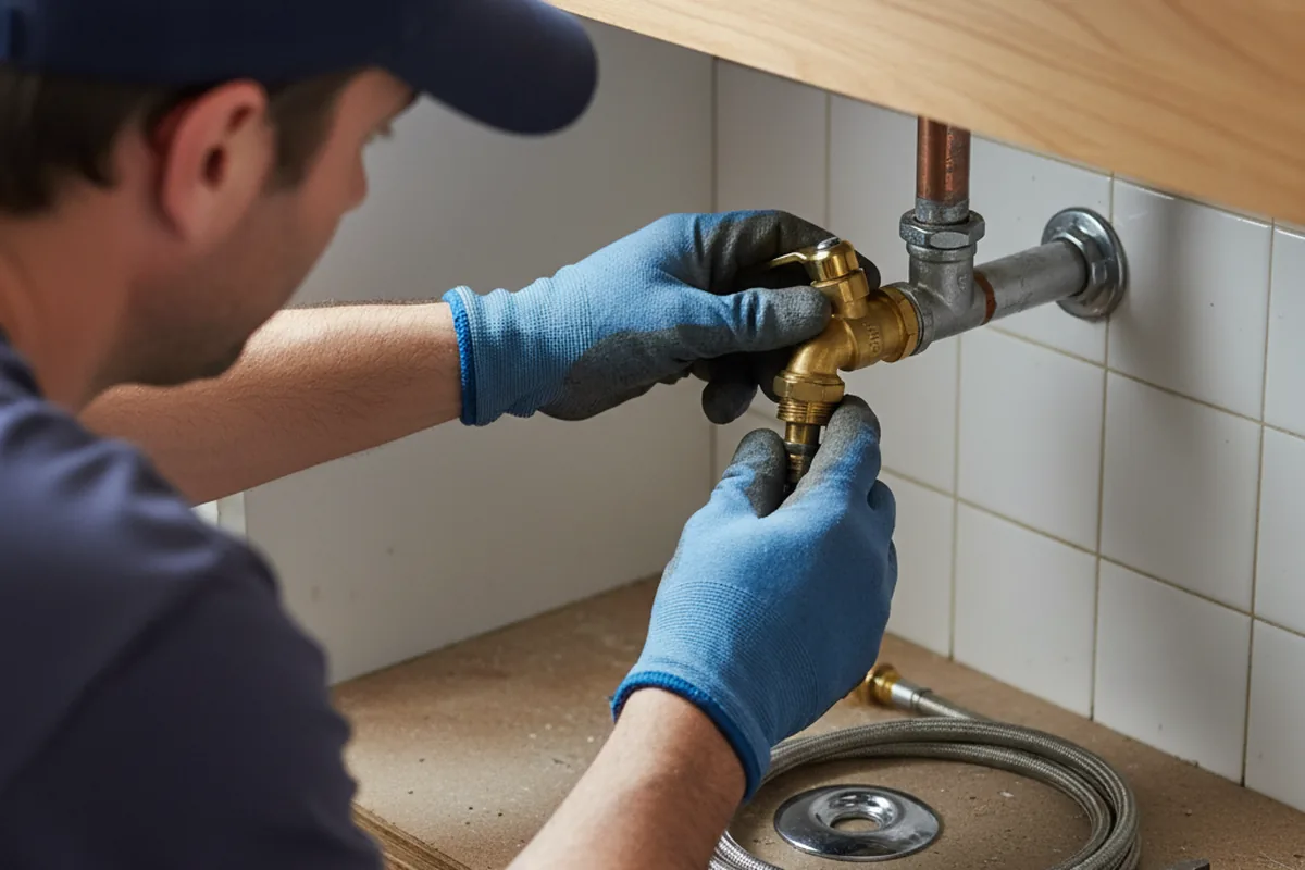 Shutoff valve and fitting work during Burst Pipe Repair in Jurupa Valley